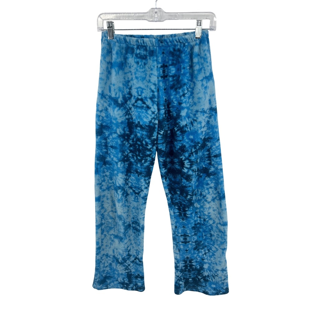 Fuzzies by Confetti Blue Tie Dye Plush Fleece Lounge Pants Girls L 14/16‎